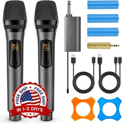 Sistema De Micrófono Inalámbrico Digital Dual Con 2 Micrófonos Dinámicos De Mano - Image 1 of 4