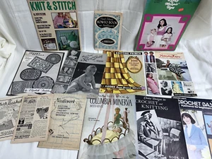 Lot Vtg Crochet Knit Needlework Book/Magazine/leaflet/brochure 1930s-70s Pattern - Picture 1 of 24