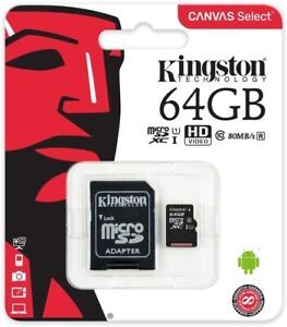 64GB Micro SD Card SDHC SDC Memory Card TF Class 10 with Adapter