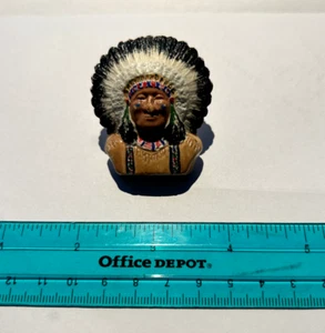 Vintage BSA handbemalt Indianer Indianer Häuptling Gips Halstuch Dia - Bild 1 von 3