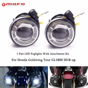 Motorcycle Round LED Fog Light Assemblies For Honda Gold Wing GL1800 Tour 18-22 - Picture 1 of 10