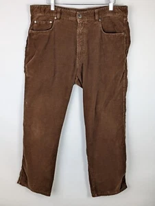 Ermenegildo Zegna Corduroy Pants Men 36x28 Brown Casual Flat Front Made in Italy - Picture 1 of 14
