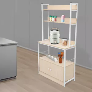 5 Tier Kitchen Bakers Rack with Power Outlet Microwave Stand Coffee Bar Station - Picture 1 of 19