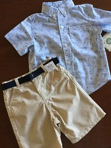 NWT LITTLE ME BOYS SHIRT & SHORTS SET SIZE 24 MONTHS ~ DINOSAUR THEMED MSRP $36 - Picture 1 of 11