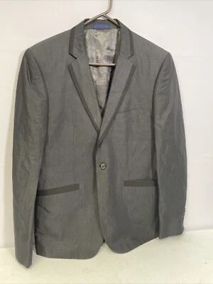 Jaqueta smoking ENGLISH LAUNDRY preta e veludo masculina blazer casaco esportivo tamanho G - Imagem 1 de 4