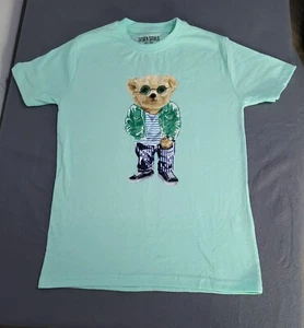 SEVEN SOULS New York Kids SZ 8 Graphic Shirt Green Bear Green - Picture 1 of 6