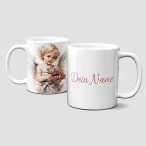 oh-cuptastic-Tasse-VintageCupid-Engel-Pfeil&Bogen-Strauß-Personalisibar-LT-984 - Bild 1 von 1