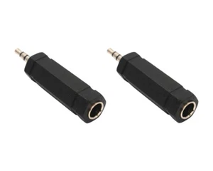 2X New 6.35mm 1/4 inch Jack Female to 3.5mm Male Adapter Lead Stereo Headphone - Picture 1 of 6