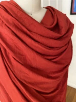 Rayon Spandex Jersey Fabric For Sewing One Yard Rust Orange Color - Image 1 of 3