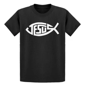Youth Jesus Fish Short Sleeve Kids T-shirt #3062 - Picture 1 of 10