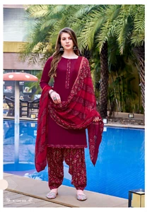 Bollywood Punjabi Patiala Dress Indian Wedding Salwar Kameez Embroidery Work - Picture 1 of 4