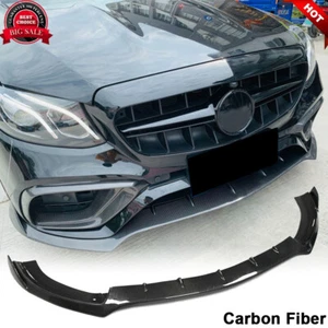 Fits Mercedes Benz W213 S213 E63 16-20 REAL CARBON Front Bumper Lip Spoiler - Picture 1 of 12