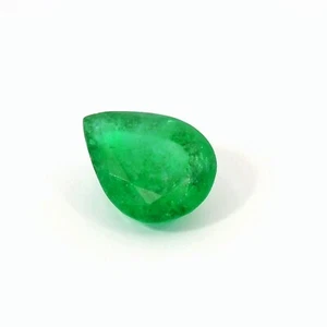NATURAL EMERALD-2.510 Carat -GREEN TRANSPARENT ZAMBIAN PEAR GEMSTONES SEE VIDEO - Picture 1 of 9