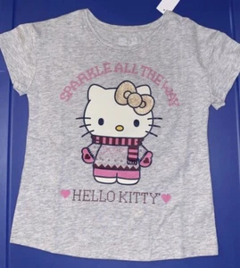 HELLO KITTY CHRISTMAS HOLIDAY GIRLS SHIRT SIZE 4 5 6 7 8 10 NEW - Picture 1 of 1