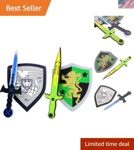 Safe Lightweight Foam Weapons with Unique Eagle & Lion Shield - Kids' Play Set - Picture 1 of 11