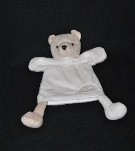 Peluche doudou ours marionnette CLARINS blanc crème beige TTBE - Picture 1 of 1