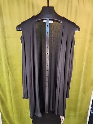 Cárdigan tejido jersey negro de punto French Laundry para mujer talla L hombro frío delantero abierto  Foto 1 de 4