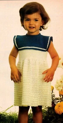 SUMMER Nautical Dress/Toddler 2 Piece Suit/Crochet Pattern INSTRUCTIONS ONLY - Image 1 of 2