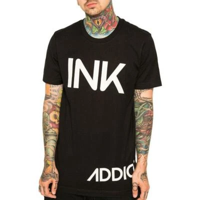 Nueva Camiseta InkAddict Para Hombre Negra/Blanca Pequeña-3XL Hecha En EE. UU. - Imagen 1 de 2