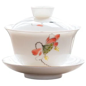 145ml Chinese Dehua Tea Set Ceramic Creative Kung Fu Gaiwan Tea Cup Bowl Tea - Picture 1 of 3