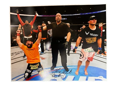 Foto firmada por Johny Bigg Rigg Hendricks UFC 167 16x20 certificado de autenticidad JSA Foto 1 de 2