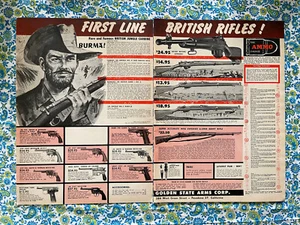 Vintage 1958 Golden State Arms Corp. Print Ad First Line British Rifles 2 Page - Picture 1 of 9