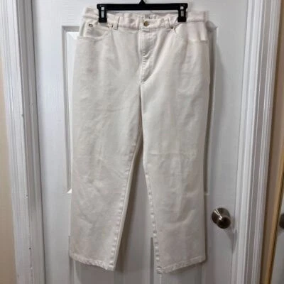 ESCADA White Straight Leg Denim Jeans Elevated Comfort Designer Womens Size 12 - Image 1 of 4
