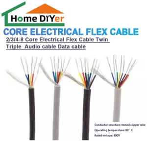2/3/4-8-adriges elektrisches Flexkabel, Doppel-/Dreifach-Audiokabel, Datenkabel - Picture 1 of 8