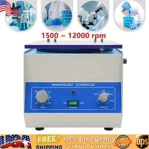 100W Lab Centrifuge Hematocrit Microhematocrit High-Speed Centrifuge Heavy Duty - Picture 1 of 22