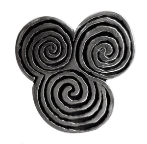 Keltische Dreifach Spirale Zinn Pin Anstecker - Hand Made in Cornwall - Bild 1 von 4