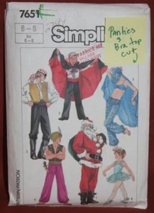 Vntage Simplicity 7651 Kinder Kostüm Muster Santa Dracula Pirat Genie (h4 - Bild 1 von 4