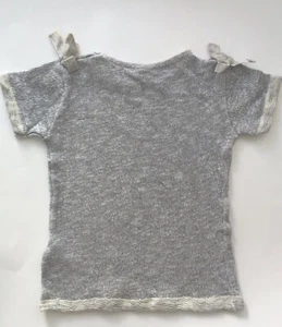 Zara Kids Gray KNIT SHIMMER sweaters BOW Short Sleeves Size 6 7 O299 - Picture 1 of 7