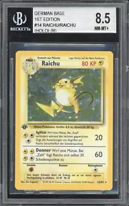 1999 Pokemon GERMAN 1st Edition Base Set Raichu Holo 14/102 BGS 8.5 NM-MT + - Foto 1 di 2