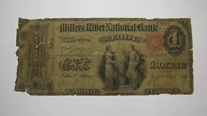 $1 1865 Athol Massachusetts Original National Currency Bank Note Bill #708 Ace - Picture 1 of 2