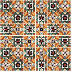 40 PCS Talavera 6X6 Handmade Ceramic Tile Mexican 506 - Picture 1 of 1