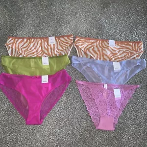 Neu mit Etikett 6 Paar Auden Damen-Bikini freche Unterwäsche Höschen Größe L 12-14 - Bild 1 von 1