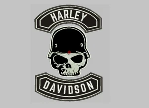 BACK PATCH Harley Davidson Skull 3 Patch kit 13 x 18.5 inches - Picture 1 of 1