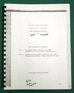 Manual de instrucciones Dolby A301, completo, con información de calibración, esquemas, etc. - Imagen 1 de 1