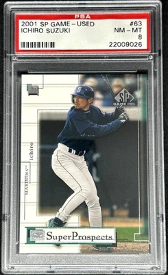 2001 Upper Deck SP Game Used /500 Rookies #63 Ichiro Suzuki RC SP HOF RARE PSA 8 - Image 1 of 4