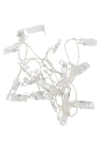 Catena Luminosa Donna Trasparente LED con Mollette Batterie - Foto 1 di 2