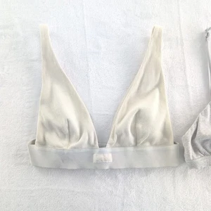 SKIMS (2) Cotten Jersey Bralettes Ivory/Gray S/M  - Picture 1 of 11