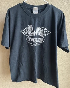 TRIUMPH Navy VINTAGE Short Sleeve T-Shirt Men’s size Large - Picture 1 of 3