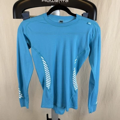 Camisa Helly Hansen Activewear para mujer talla pequeña, manga larga, ajustada, turquesa Foto 1 de 3