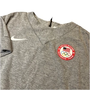 Nike Women's Team USA Olympic Fleece Short Sleeve Shirt Grey Gray Size XL - Picture 1 of 11