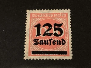 1923 Weimar Republic Germany 125 Tausend Red Postage Stamp - Used Mint Condition - Picture 1 of 5