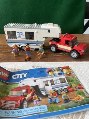 LEGO 60182 Pickup & Caravan City RV Camper Camping Trailer 2018 Almost Complete - Image 1 of 4