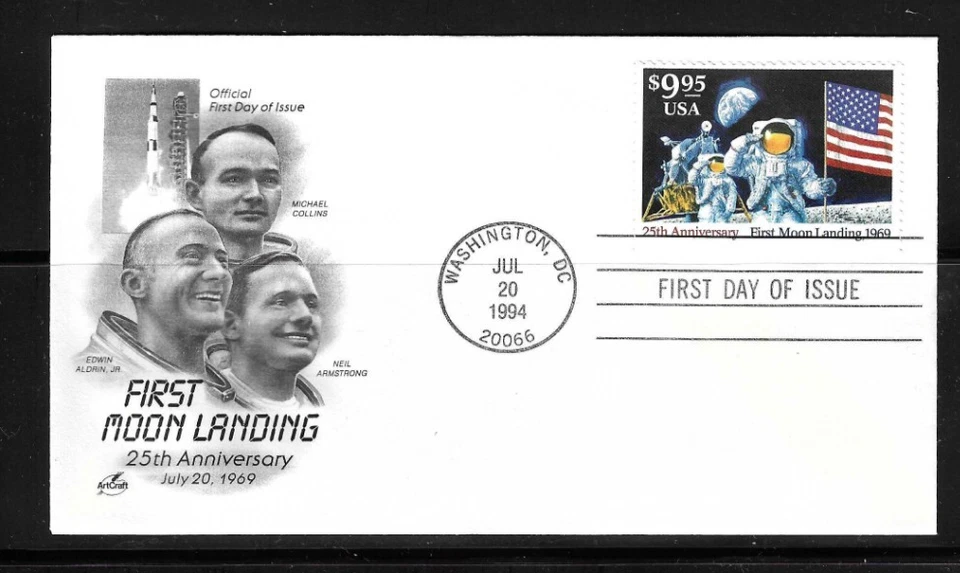 US SC # 2842 Moon Landing FDC . Artcraft Cachet - Image 1 of 1