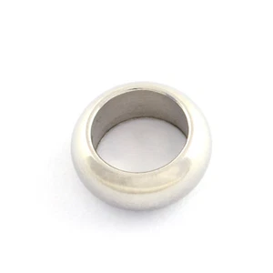 50 Stck. 304 Edelstahl Metall Perlen Donut Glatt Lose Abstandshalter Großes Loch 12 mm - Bild 1 von 2