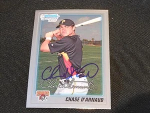 Pirates Chase D'Arnaud Signed 2010 Bowman Chrome Autograph Card #BCP51  113 - Picture 1 of 1