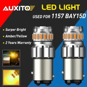 Pair 1157 LED Amber Yellow Turn Signal Parking High Power Light Bulbs 2400LM GUS - Picture 1 of 12